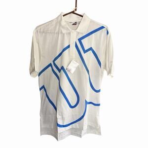 Vtg 80s 90s Wilson Tennis Shirts Large Men's White S/S Hong Kong Dead Stock NWT